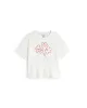 Lucia Hand Embroidered Flower T-Shirt White sold by Ivalo.com