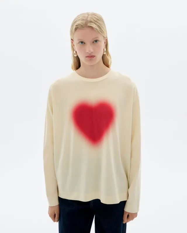 Emily Long Sleeve T-Shirt Blurry Heart White sold by Ivalo.com