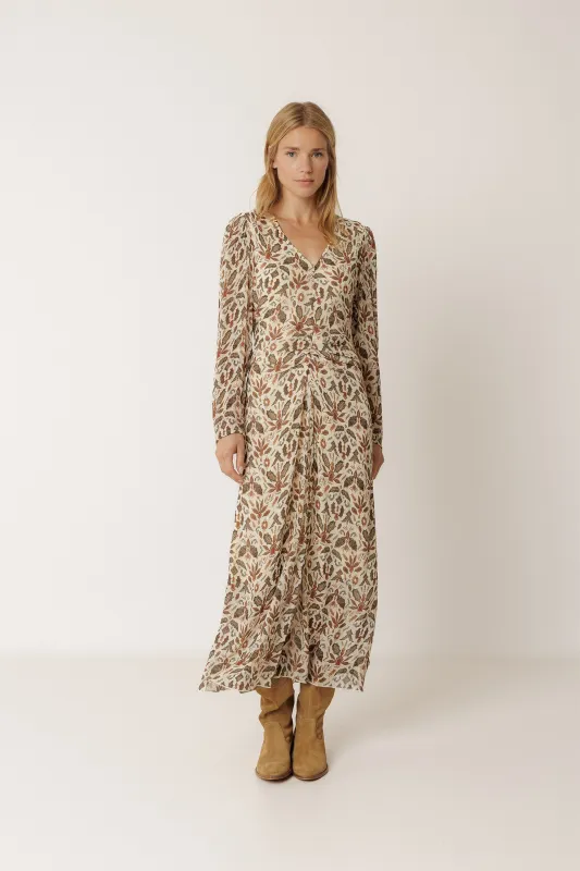 Lantern Sleeve Dress Beige sold by Ivalo.com