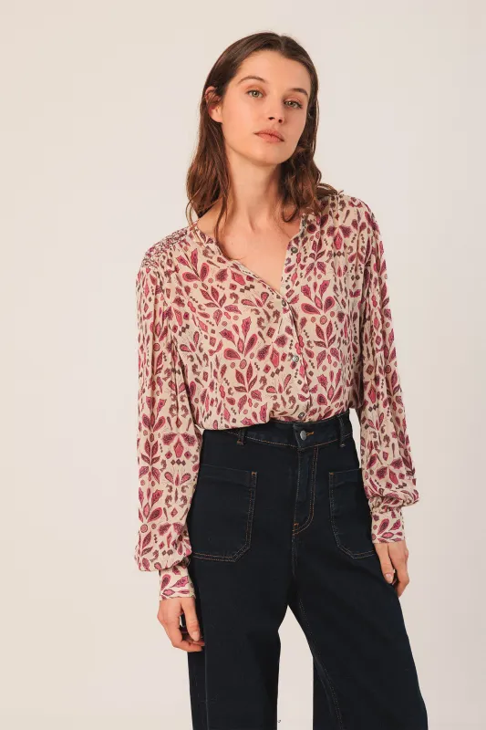 Smock-Detail Shirt Pink sold by Ivalo.com