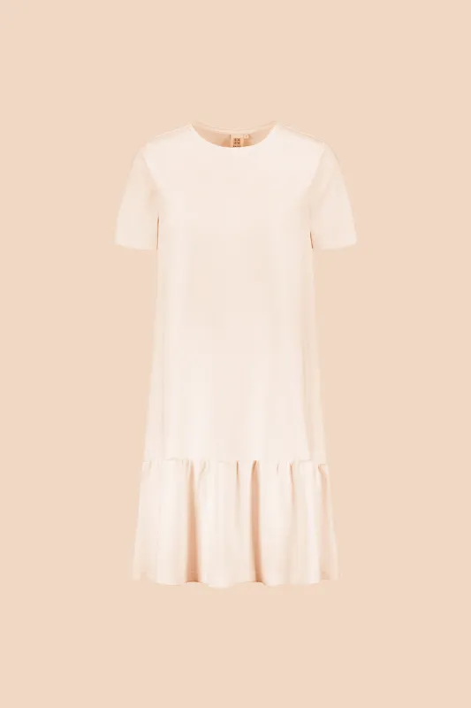 Ruffle T-shirt Dress Ivory sold by Ivalo.com