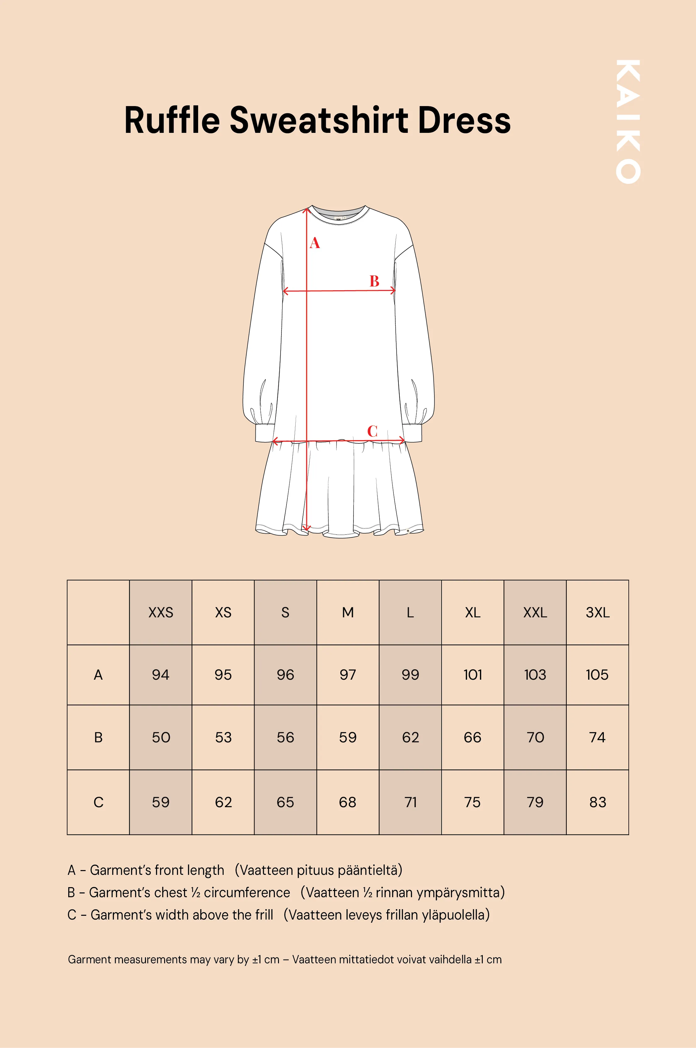 Ruffle Sweatshirt Dress Blooming Forest Lilac sold by Ivalo.com product image thumbnail 3