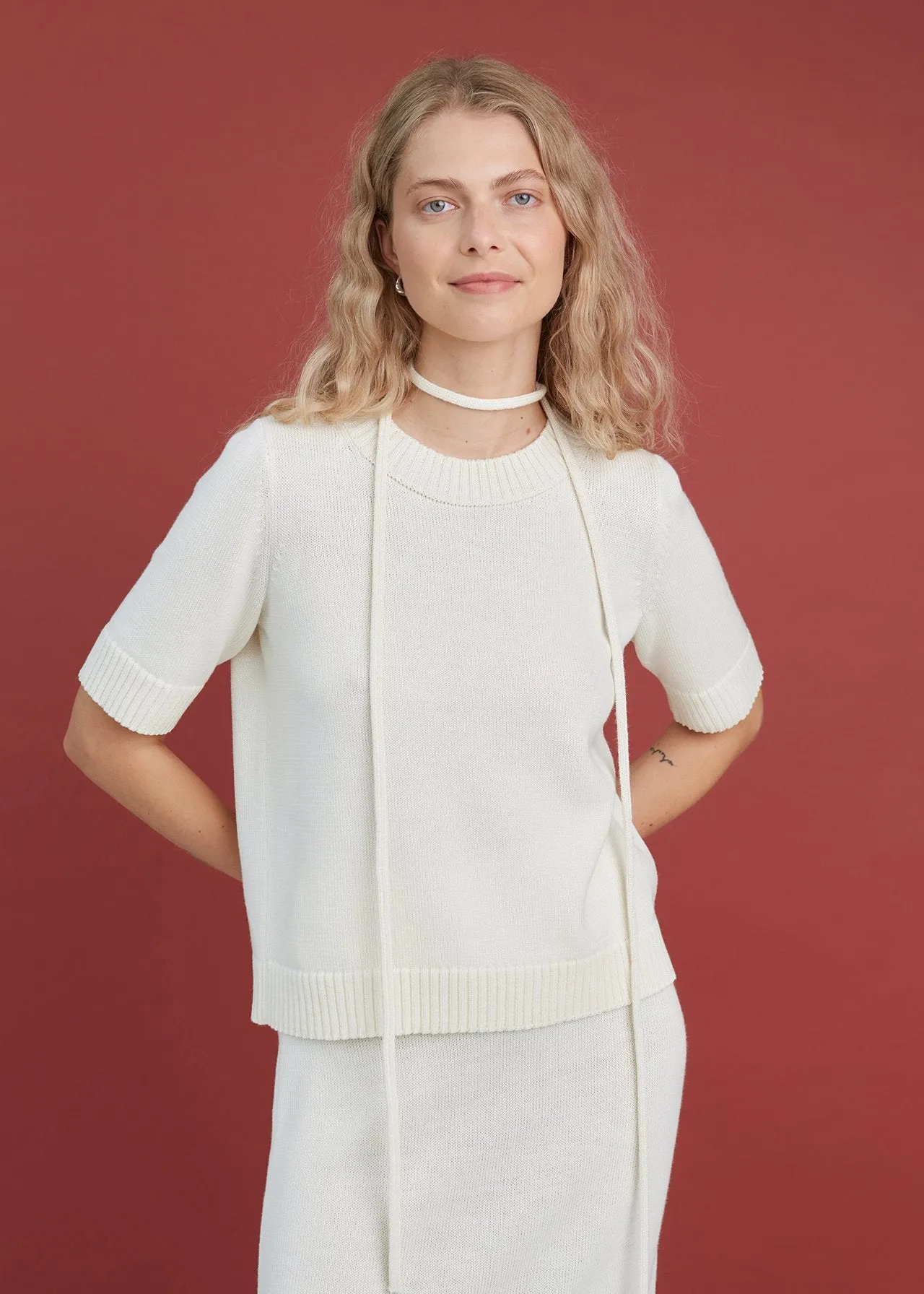 Knitted Merino Wool Top Natural White sold by Ivalo.com