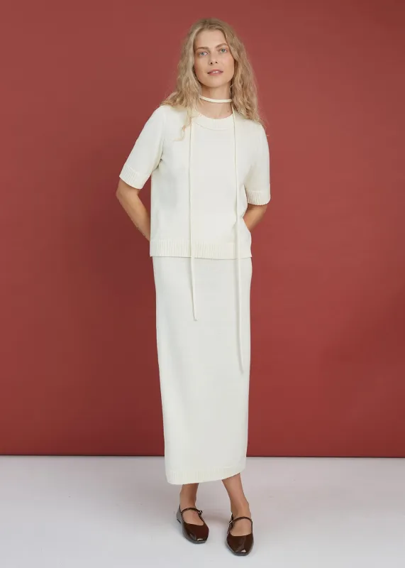 Knitted Merino Wool Skirt Natural White sold by Ivalo.com