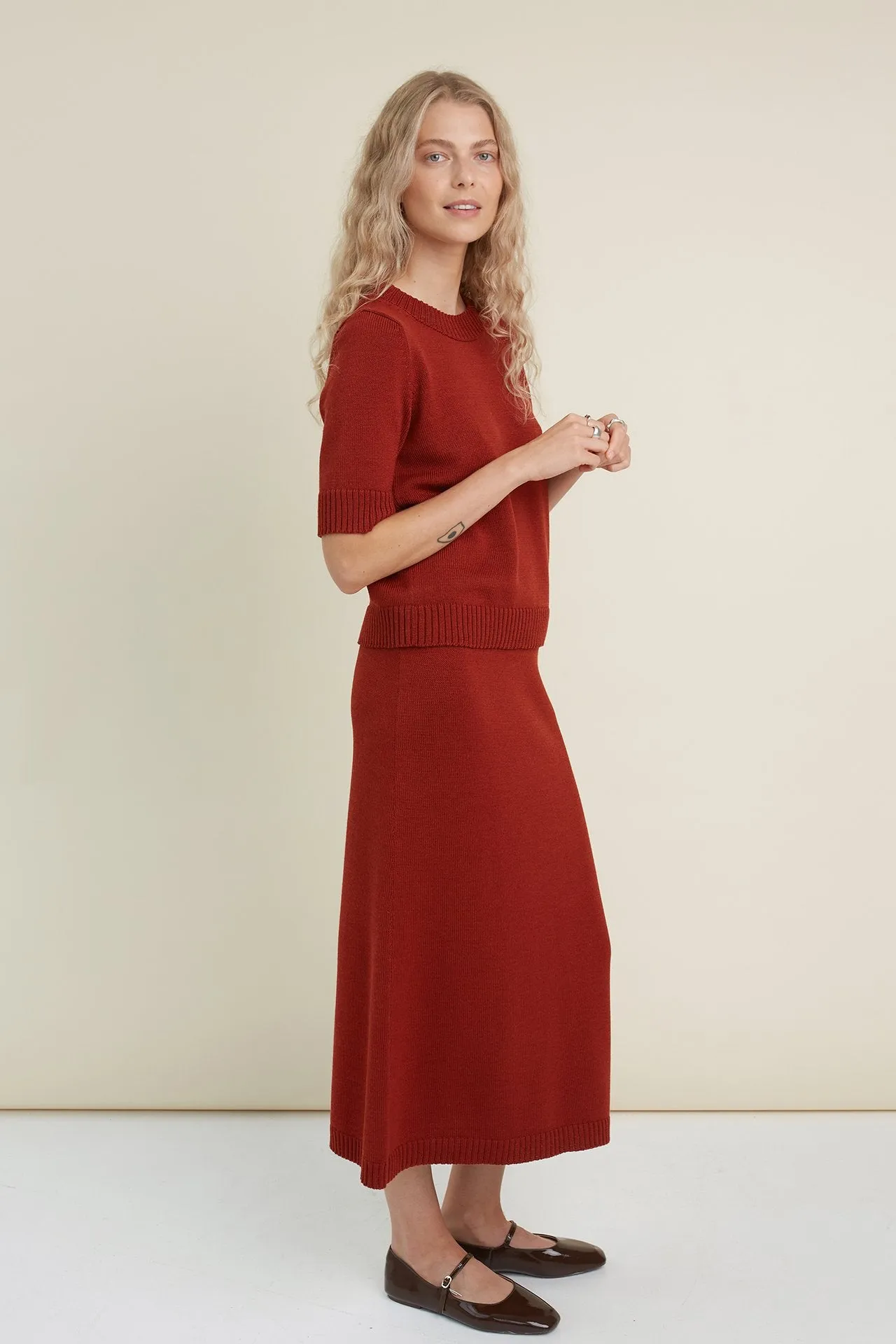 Knitted Merino Wool Skirt Rust sold by Ivalo.com product image thumbnail 5