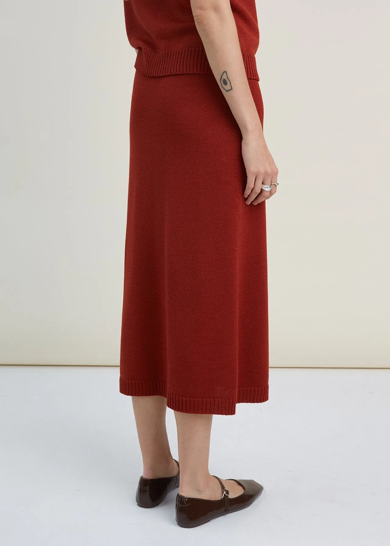 Knitted Merino Wool Skirt Rust sold by Ivalo.com product image thumbnail 4
