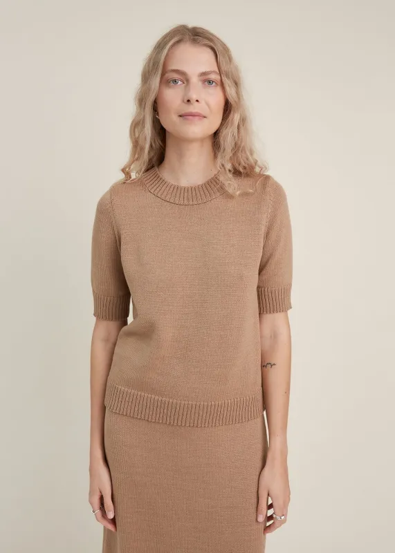 Knitted Merino Wool Top Camel sold by Ivalo.com