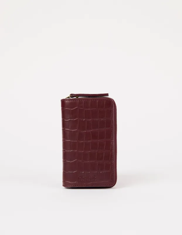 Jett Wallet Croco Print Leather Dark Cherry sold by Ivalo.com