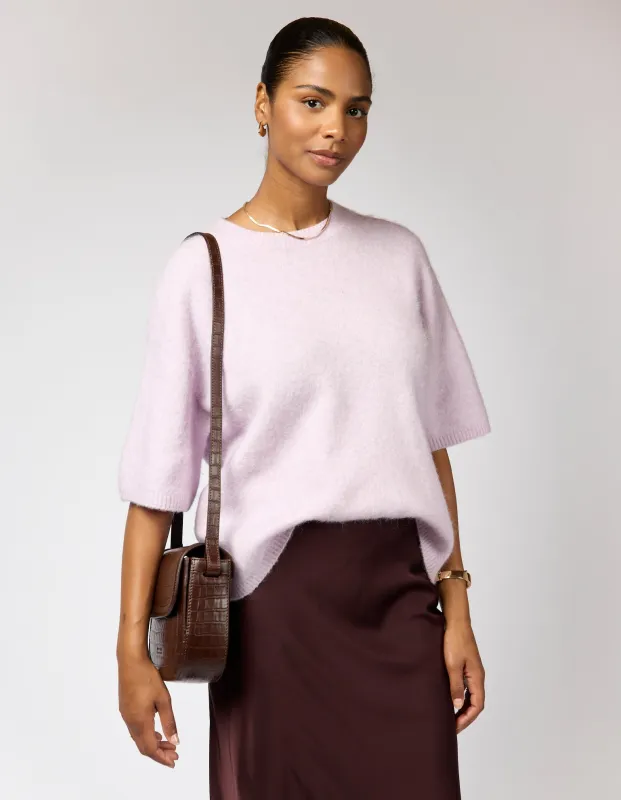 Nina Bag Croco Print Leather Chocolate Brown sold by Ivalo.com