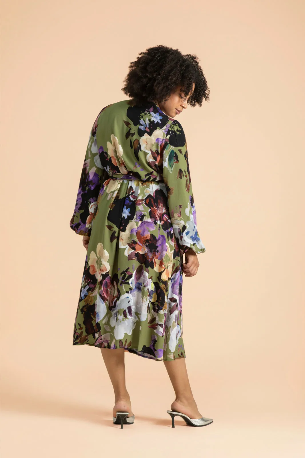 Wrap Midi Dress Olive Anemone sold by Ivalo.com product image thumbnail 5