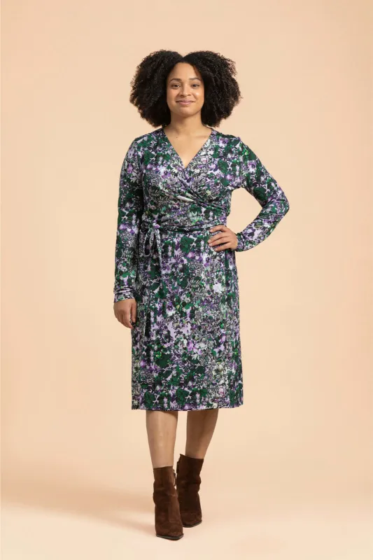 Soft Wrap Dress Blooming Forest Lilac sold by Ivalo.com