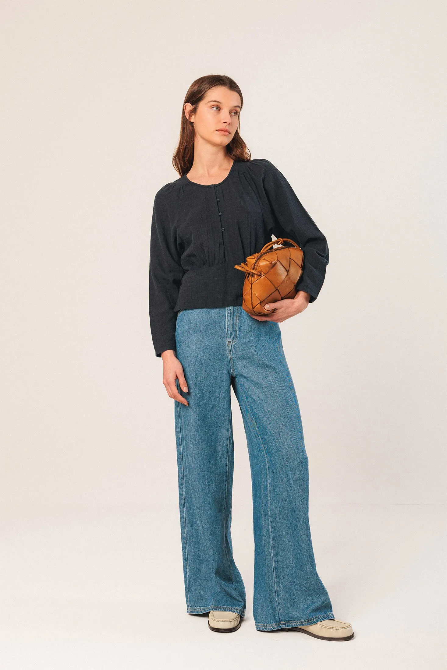 Crepe Cotton Blouse Navy sold by Ivalo.com product image thumbnail 3