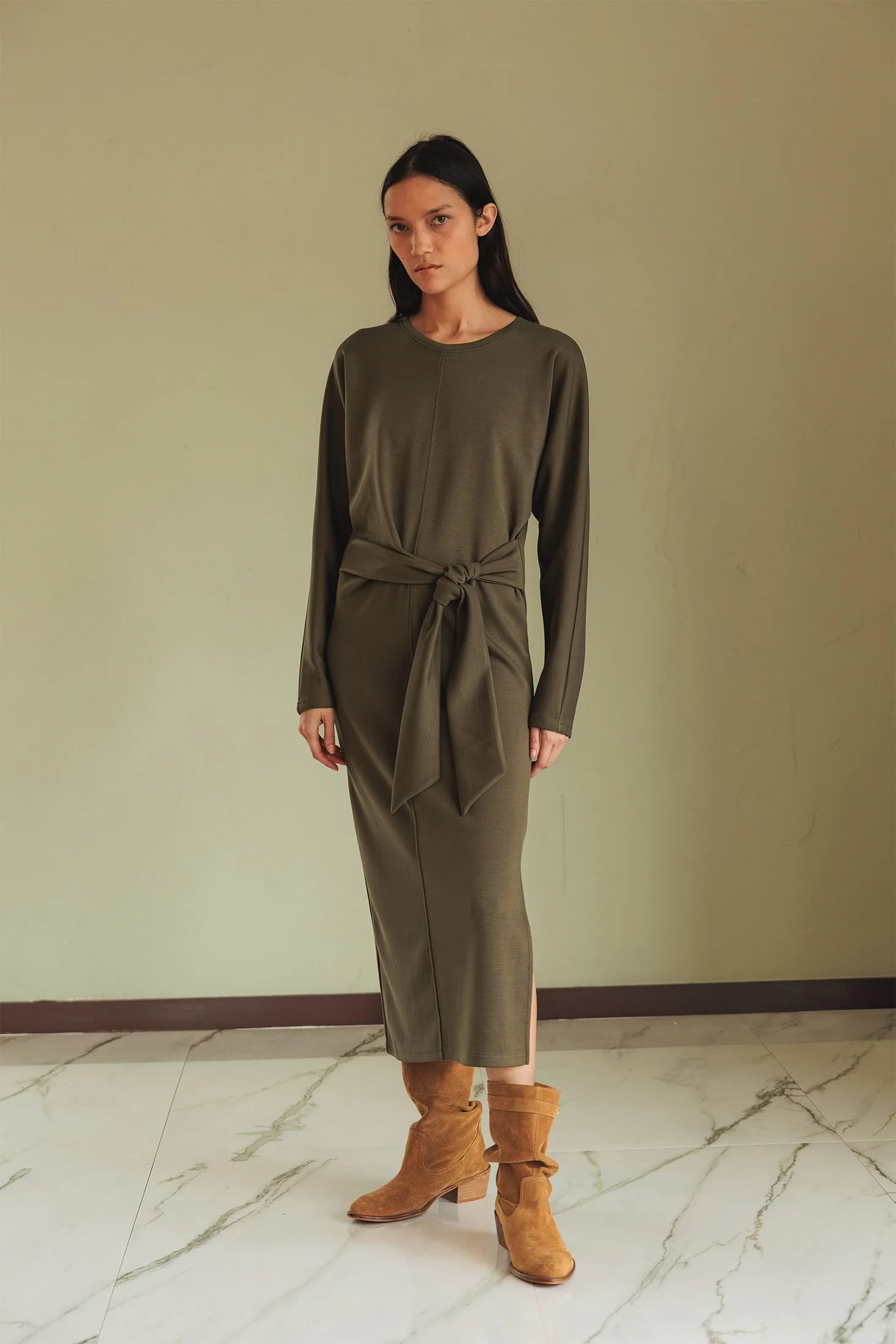 Knotted Knit Dress Green sold by Ivalo.com