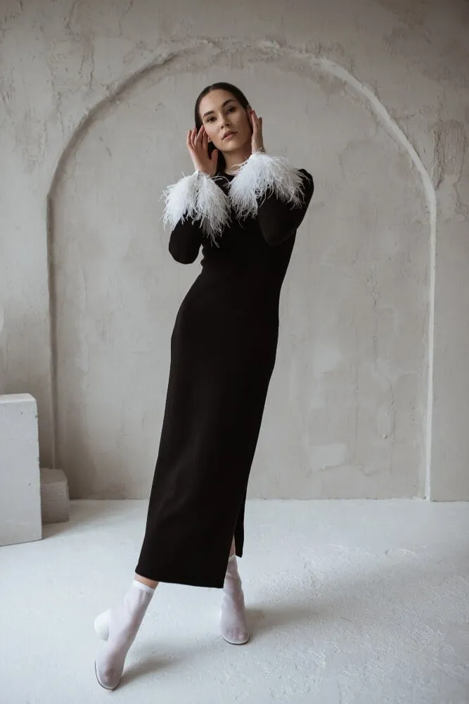 Knitted Slim Fit Merino Wool Midi Dress sold by Ivalo.com product image thumbnail 4