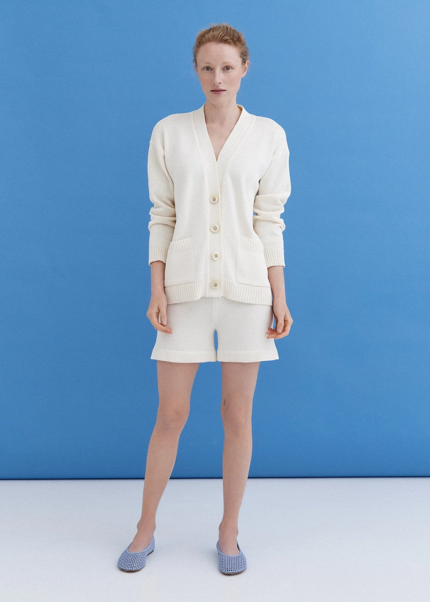 Knitted Cotton Cardigan and Shorts Set sold by Ivalo.com