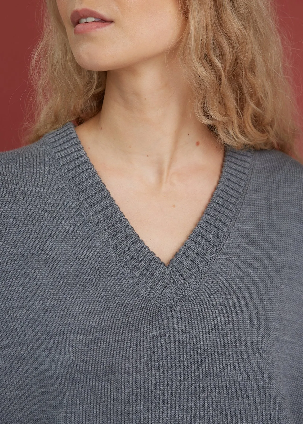 V-Neck Merino Wool Knitted Sweater sold by Ivalo.com product image thumbnail 3