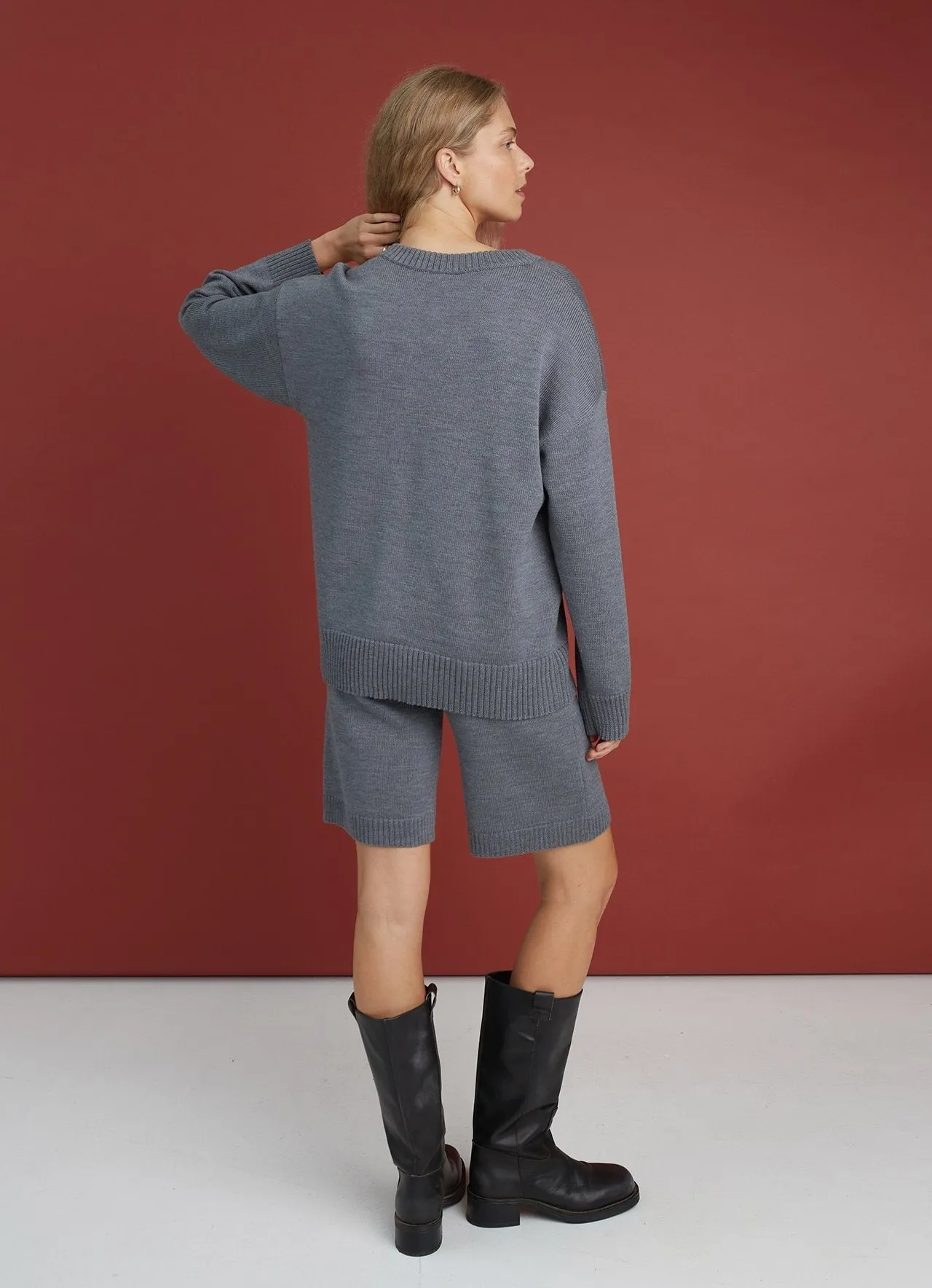 V-Neck Merino Wool Knitted Sweater sold by Ivalo.com product image thumbnail 2