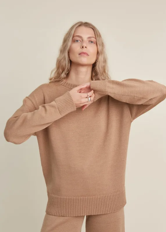 Crew Neck Merino Wool Knitted Sweater sold by Ivalo.com