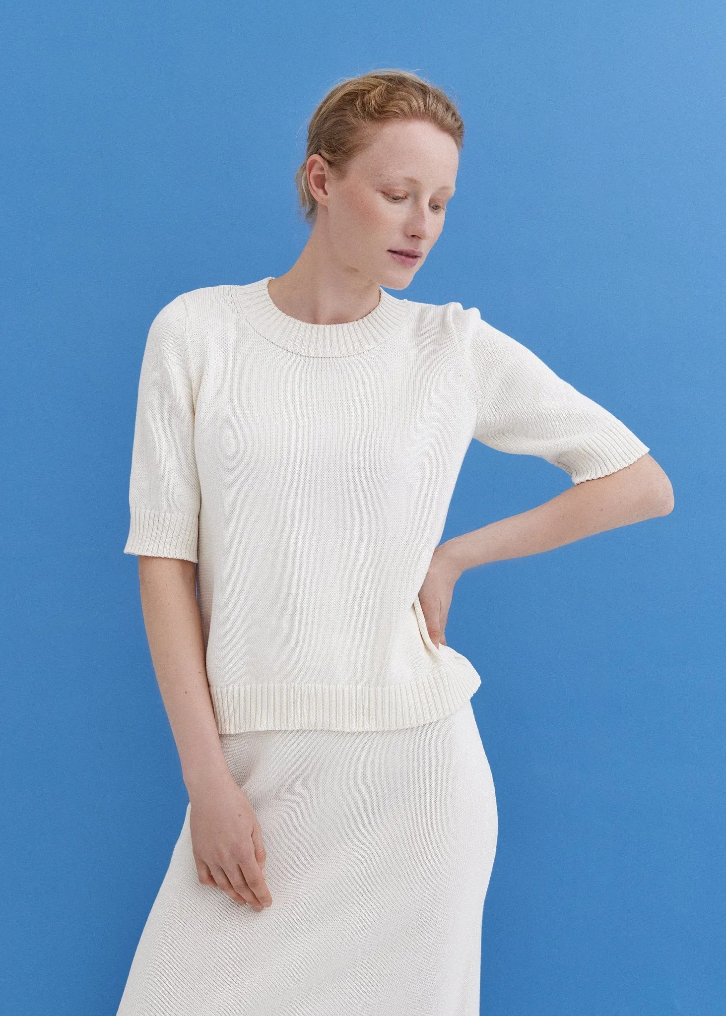 Knitted Cotton Short Sleeve Top sold by Ivalo.com