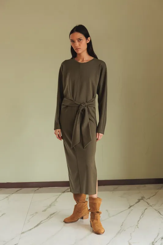 Knotted Knit Dress Green sold by Ivalo.com