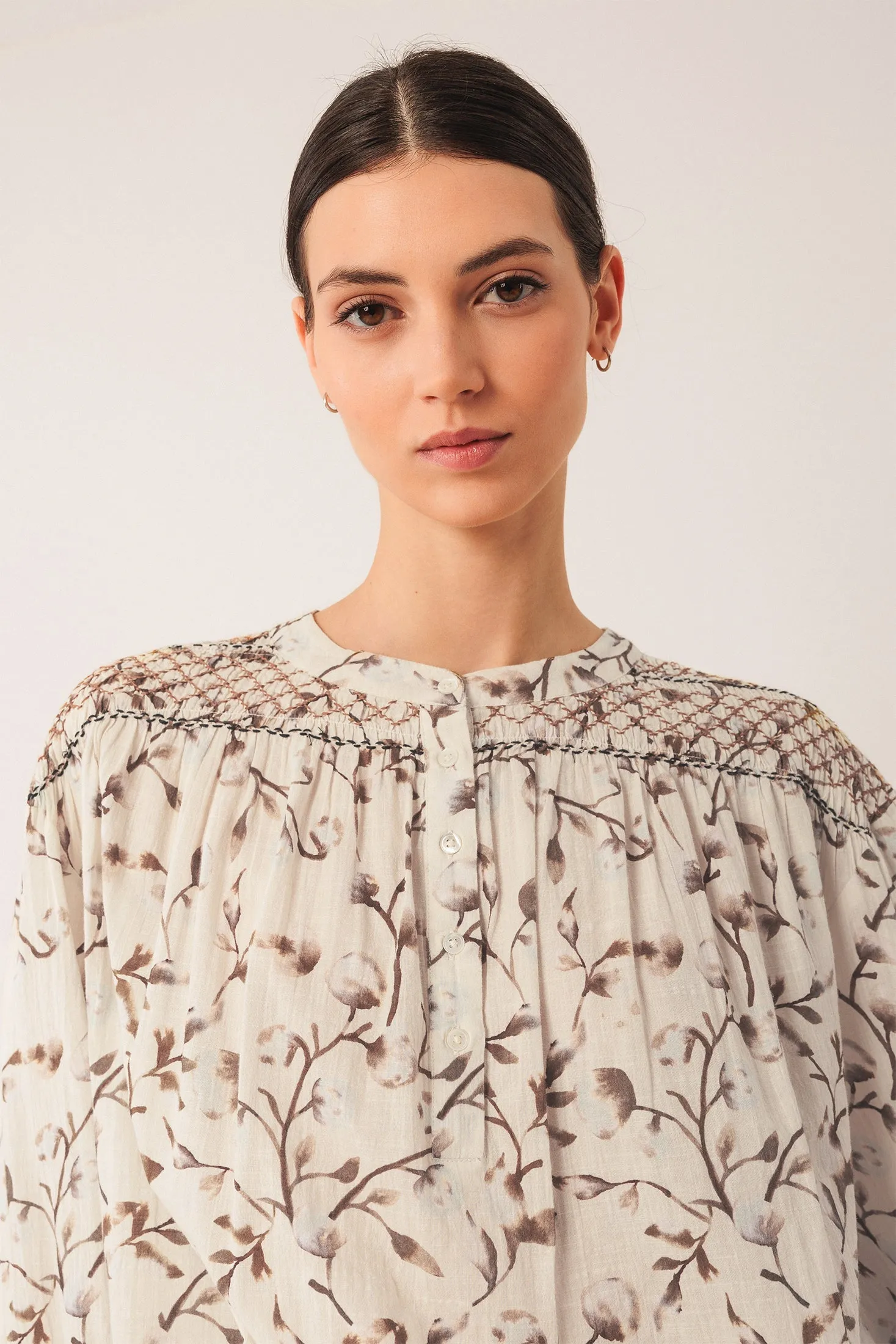 Smock-Detailed Blouse Brown sold by Ivalo.com product image thumbnail 4