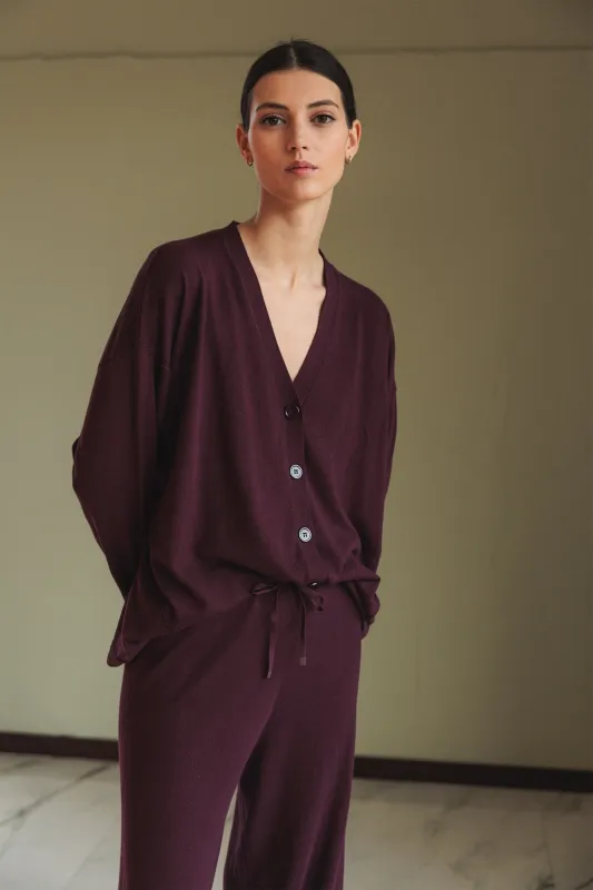 Wide-Knit Pants Purple sold by Ivalo.com