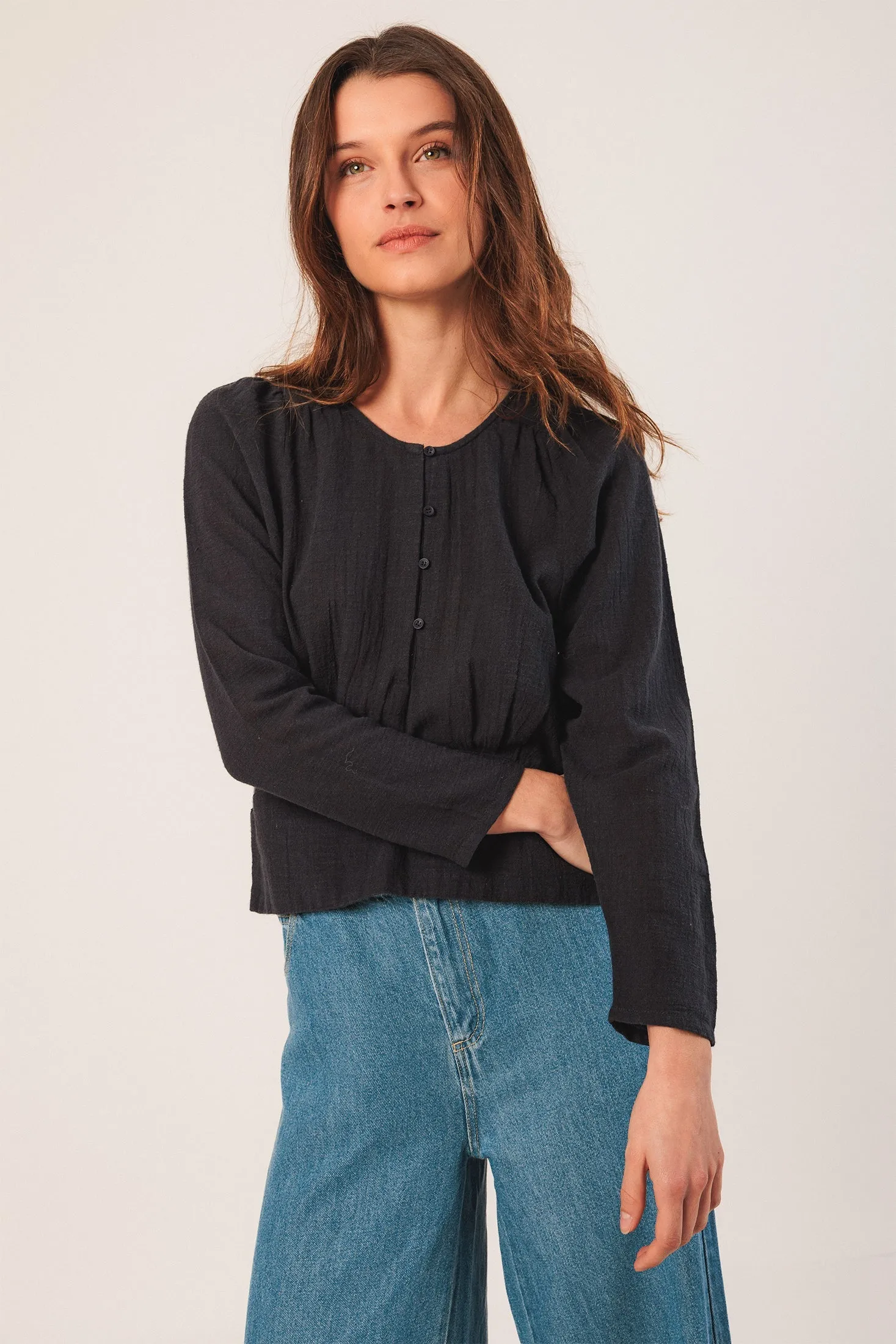 Crepe Cotton Blouse Navy sold by Ivalo.com product image thumbnail 5