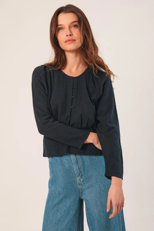 Crepe Cotton Blouse Navy sold by Ivalo.com