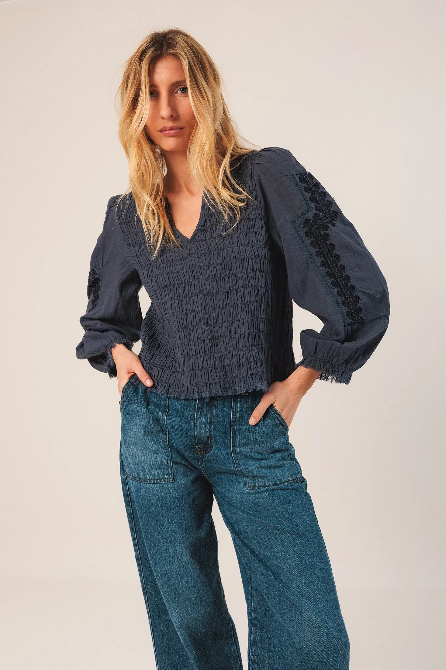 Ethnic Embroidered Blouse Blue sold by Ivalo.com product image thumbnail 2