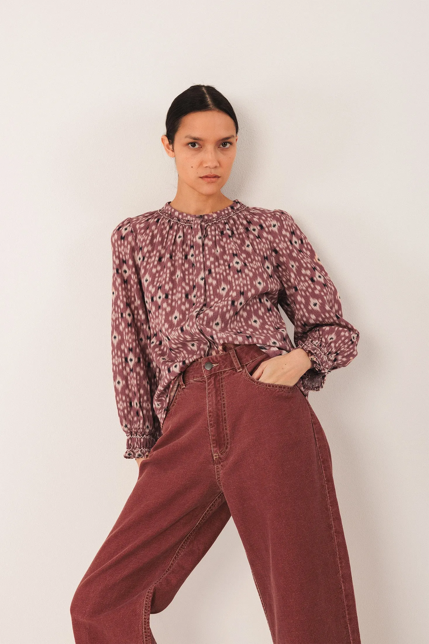 Ikat Print Shirt Red sold by Ivalo.com