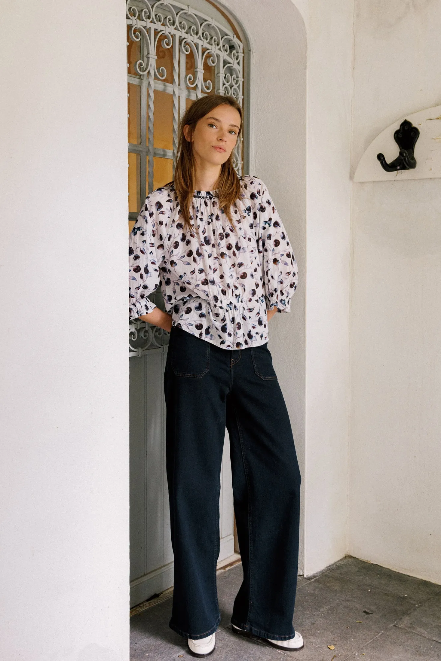 Elastic Cotton Blouse Blue sold by Ivalo.com product image thumbnail 2