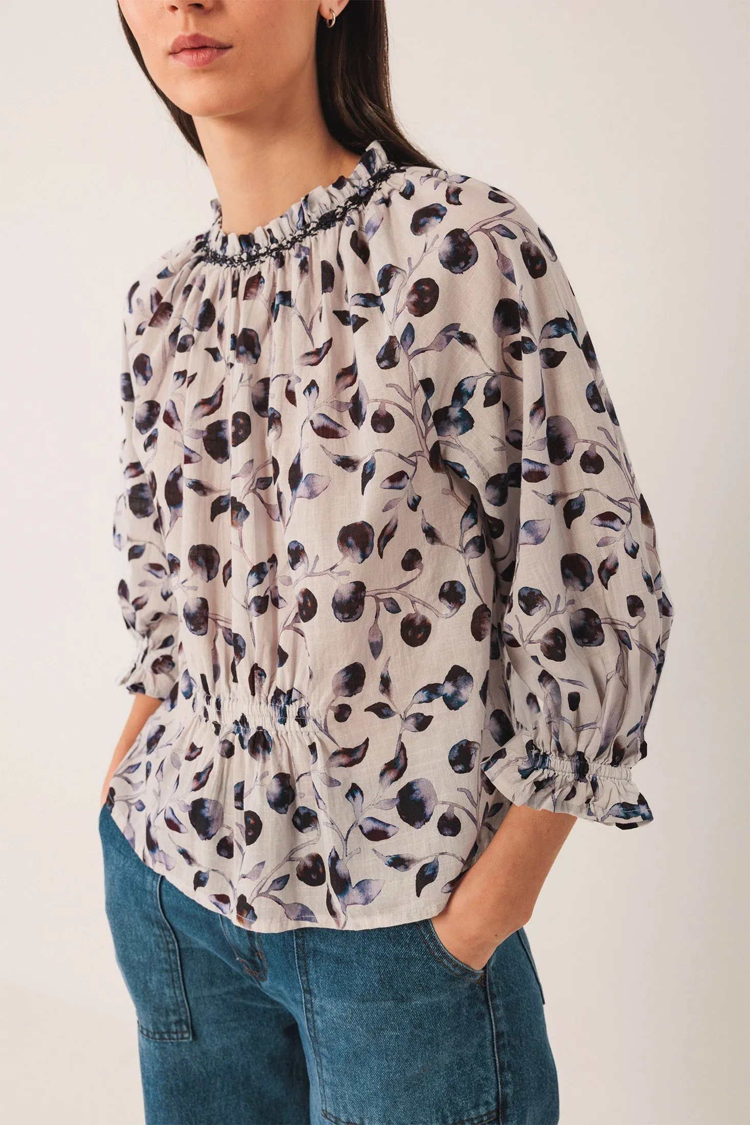 Elastic Cotton Blouse Blue sold by Ivalo.com product image thumbnail 4