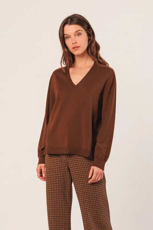 Basic Cotton Sweater Brown sold by Ivalo.com
