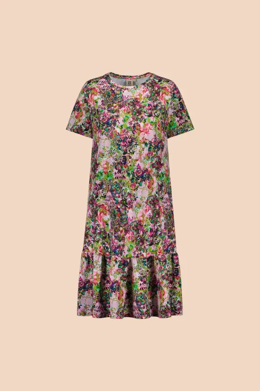 Ruffle T-Shirt Dress Blooming Forest Bright sold by Ivalo.com