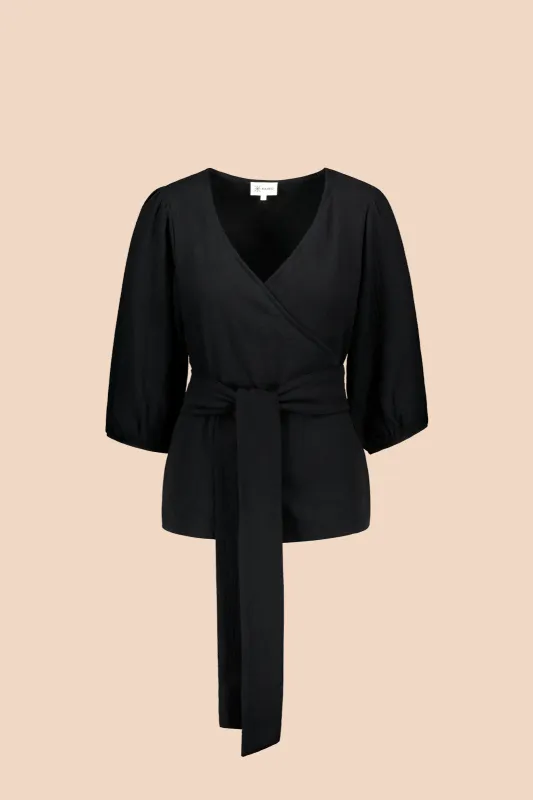 Wrap Blouse Black sold by Ivalo.com