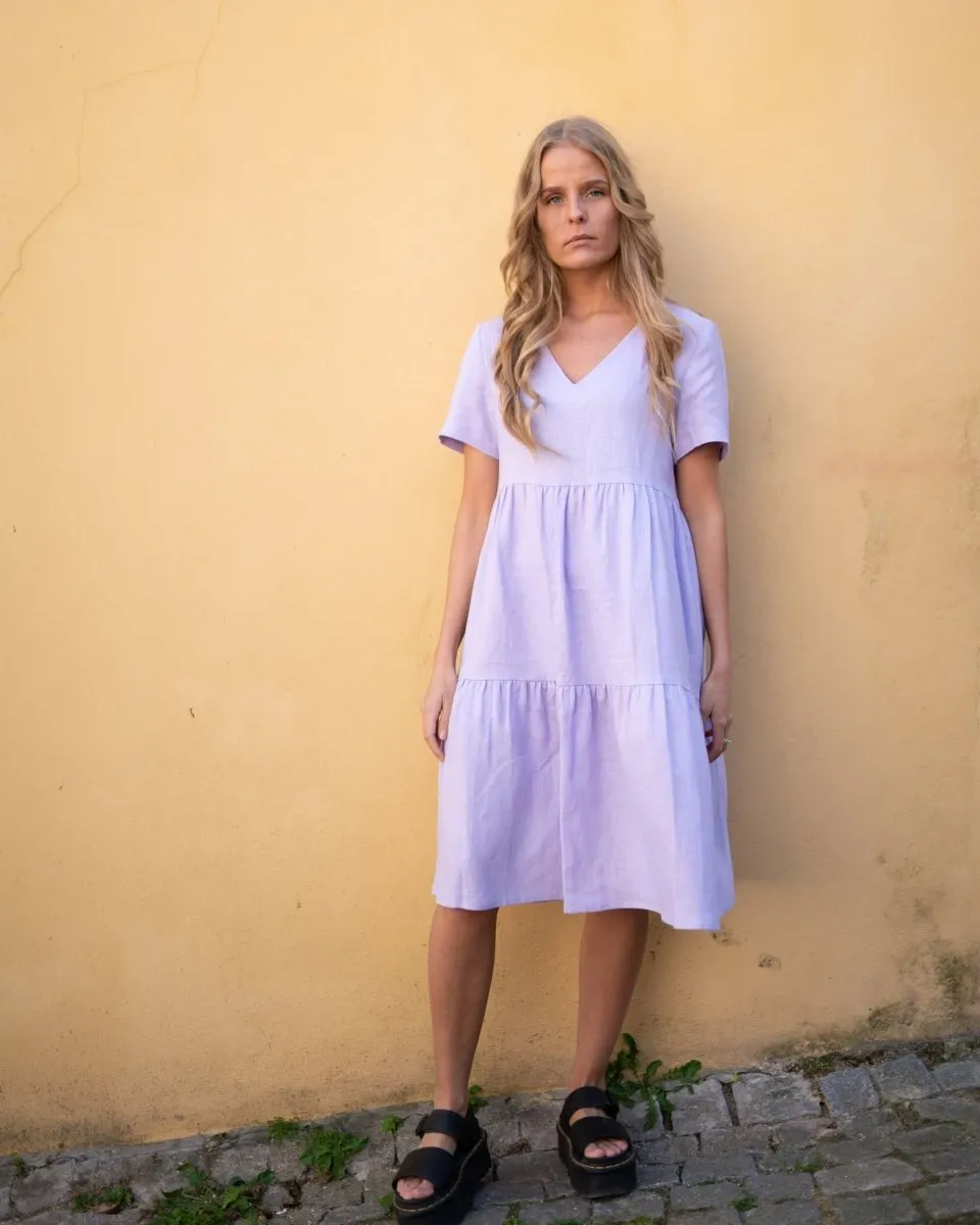 Linen Layer Dress Lupine Purple sold by Ivalo.com