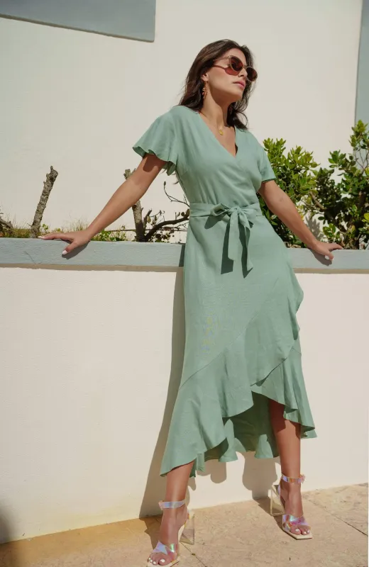 Annika Dress Desert Sage Green sold by Ivalo.com