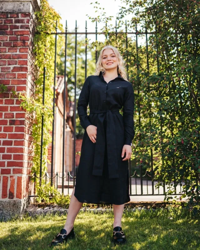 Chloe Linen Dress Black sold by Ivalo.com