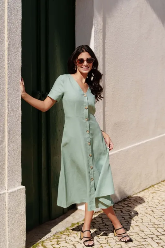 Penelope Dress Desert Sage Green sold by Ivalo.com