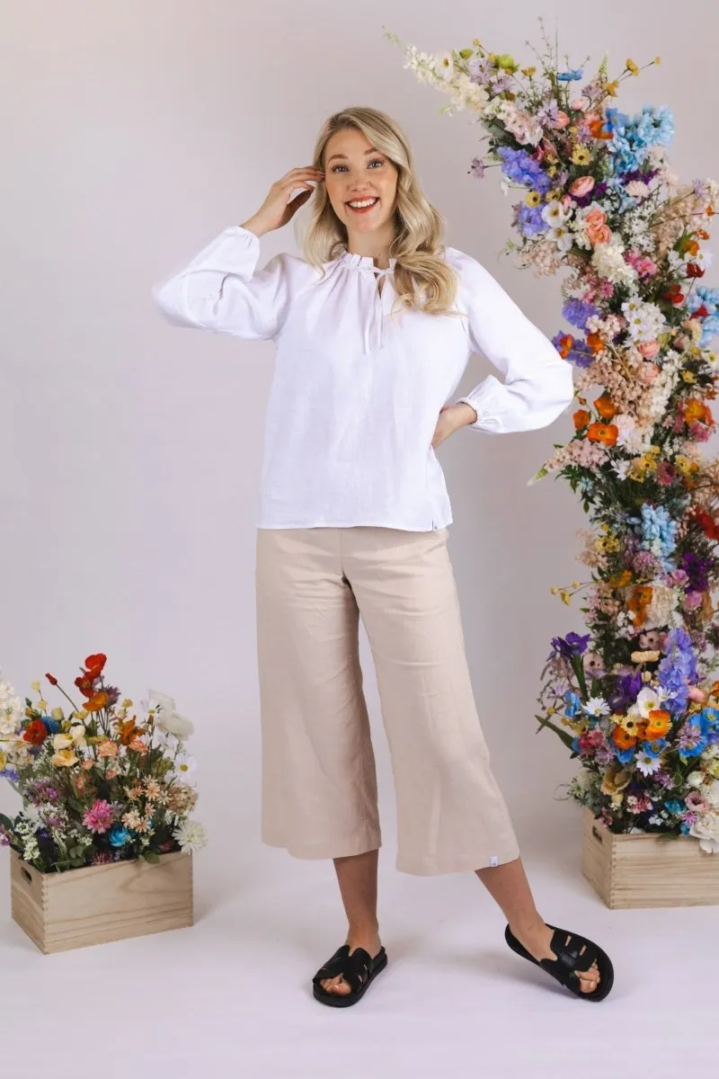 Culottes Linen Trousers Sandshell Beige sold by Ivalo.com product image thumbnail 4