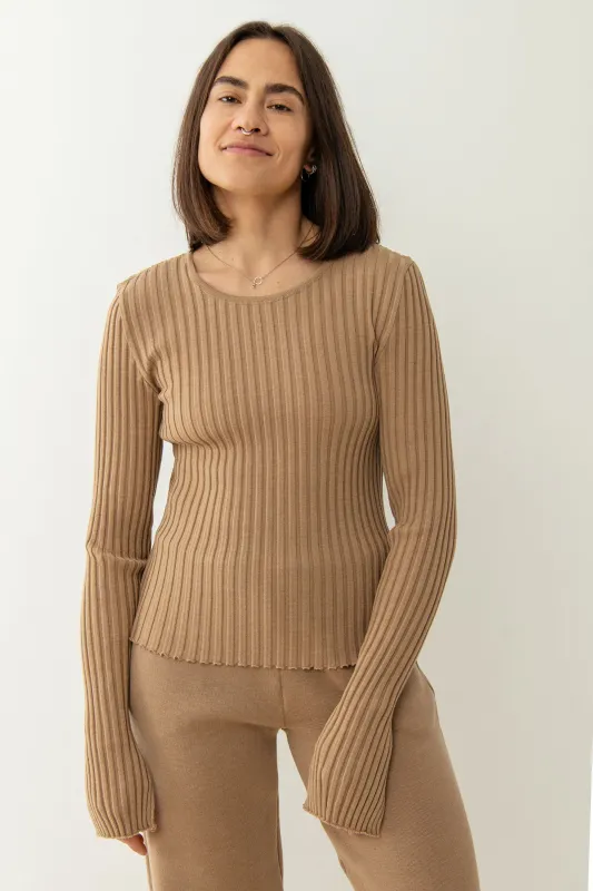 Brera Merino Long-Sleeve Top Beige sold by Ivalo.com