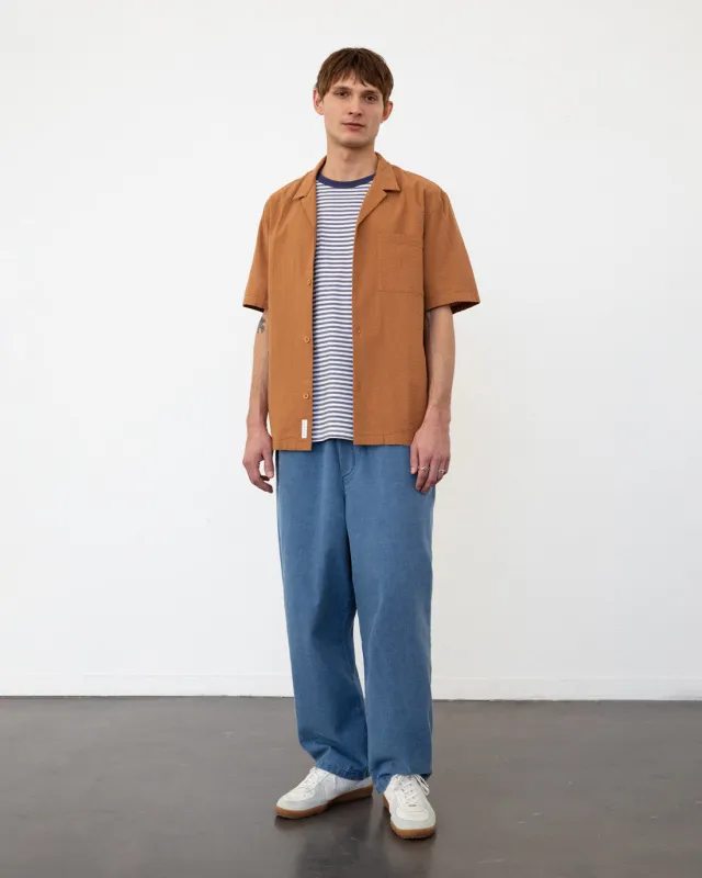 Bowling Shirt Seersucker Caramel Brown sold by Ivalo.com