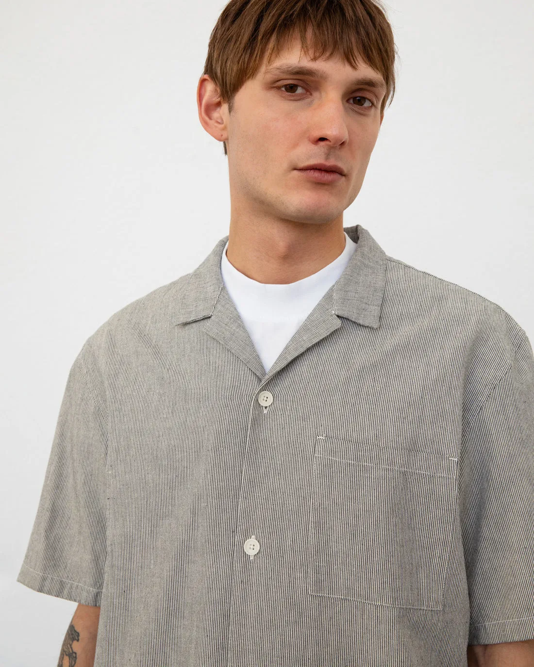 Bowling Shirt Grey Micro Stripe sold by Ivalo.com product image thumbnail 3