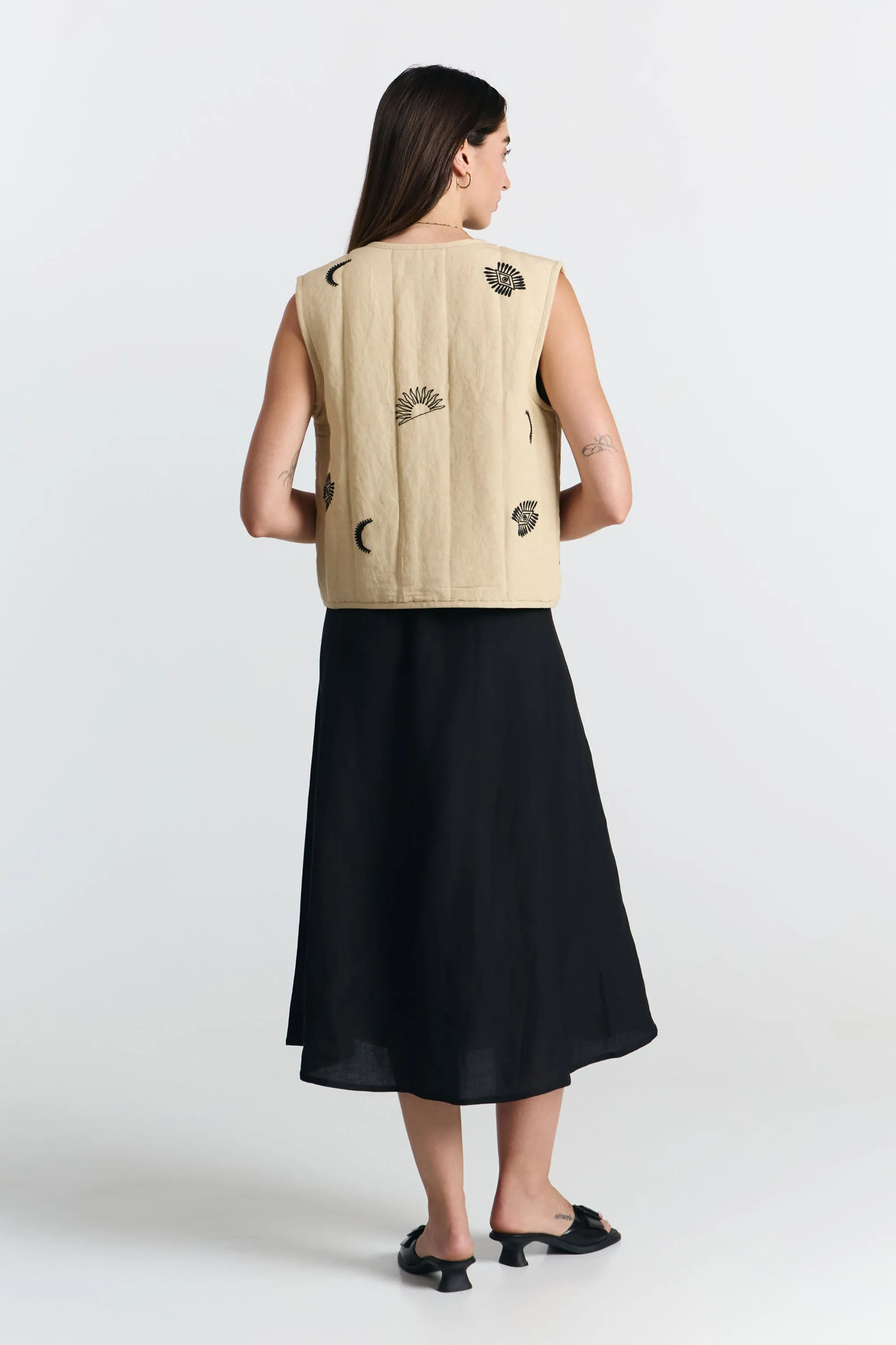 Aneto Padded Vest Embroidered Beige sold by Ivalo.com product image thumbnail 2