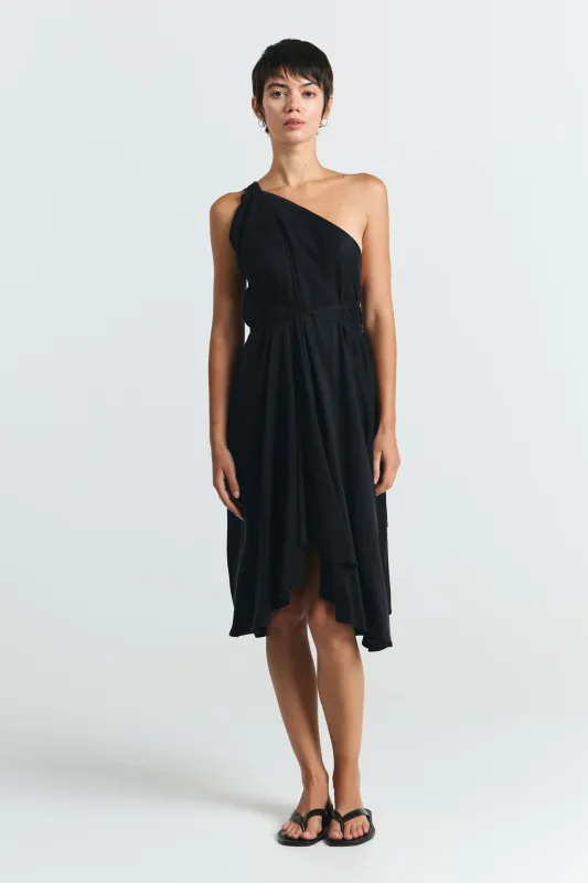 Multiposition Short Cupro Dress Black sold by Ivalo.com