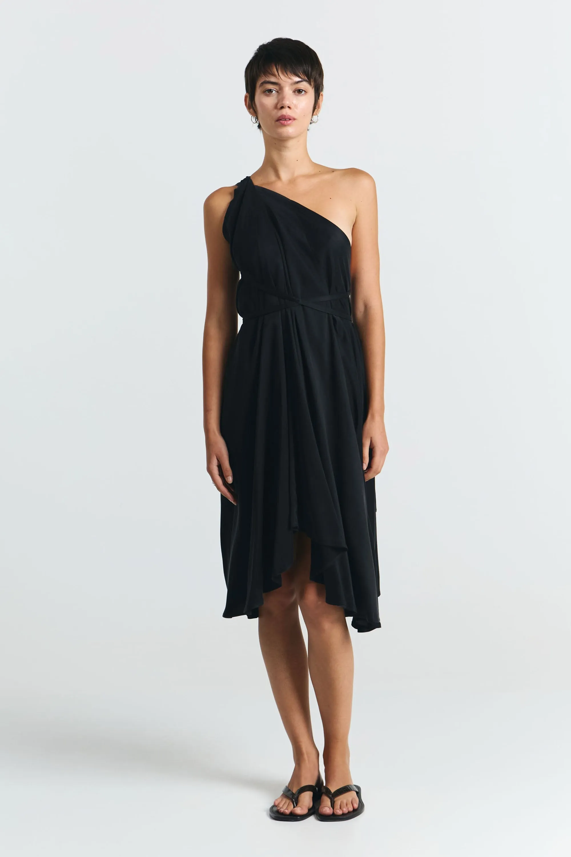 Multiposition Short Cupro Dress Black sold by Ivalo.com