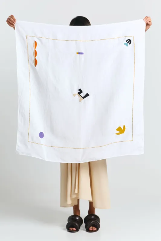 Tole Scarf Embroidered White sold by Ivalo.com