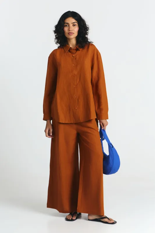 Iya Linen Blend Shirt Clay sold by Ivalo.com