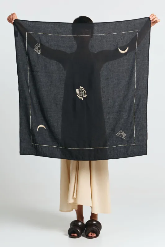 Tole Scarf Embroidered Black sold by Ivalo.com