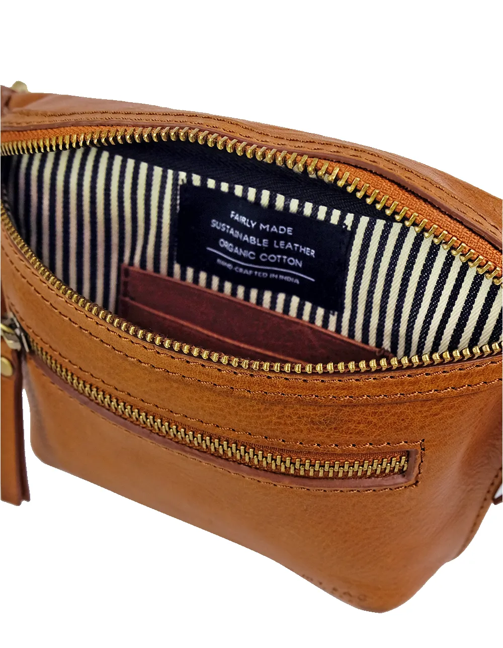 Beck's Bum Bag Cognac Checkered Stromboli Leather sold by Ivalo.com product image thumbnail 4